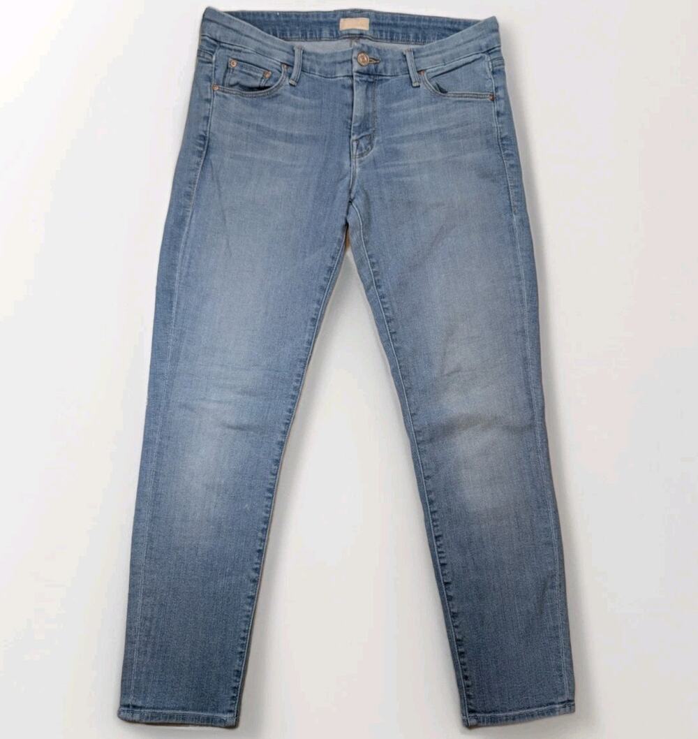 Mother The Crop Looker Mid Rise Cropped Skinny Jeans Womens 29* Light Kitty Wash